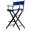 Filmcraft Pro Series Tall Director's Chair (30", Black Frame, Blue Canvas)