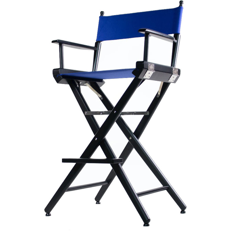 Filmcraft Pro Series Tall Director's Chair (30", Black Frame, Blue Canvas)