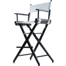Filmcraft Pro Series Tall Director's Chair (30", Black Frame, White Canvas)