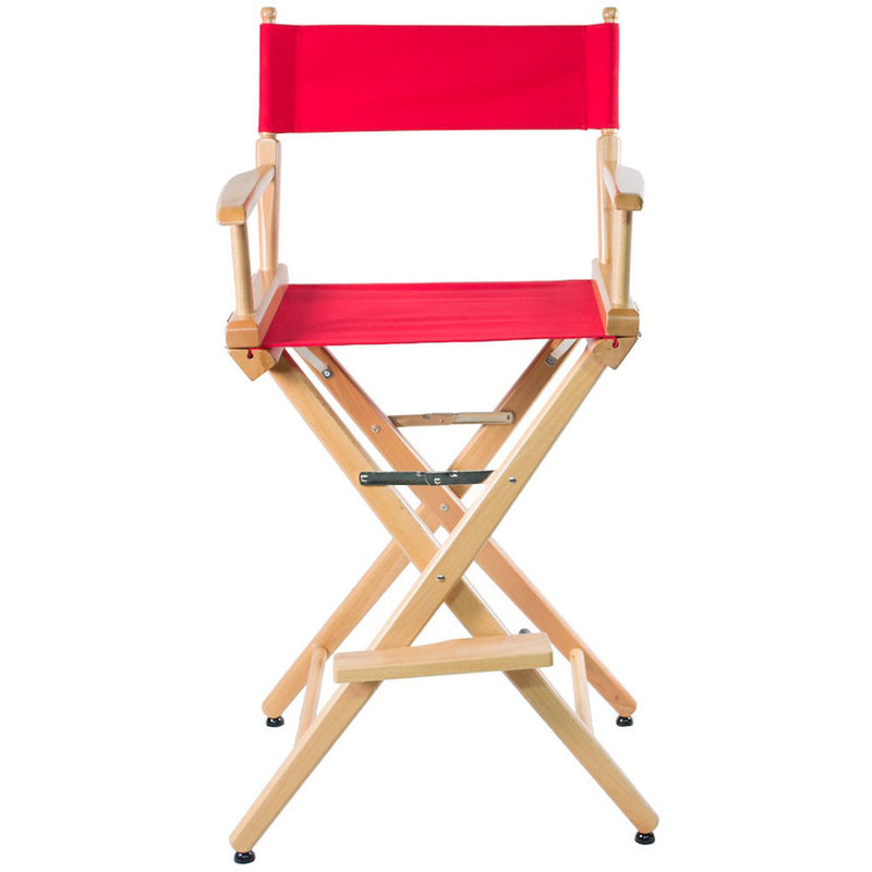 Filmcraft Pro Series Tall Director's Chair (30", Natural Frame, Blue Canvas)