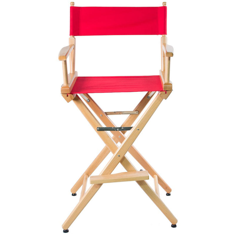 Filmcraft Pro Series Tall Director's Chair (30", Natural Frame, Red Canvas)