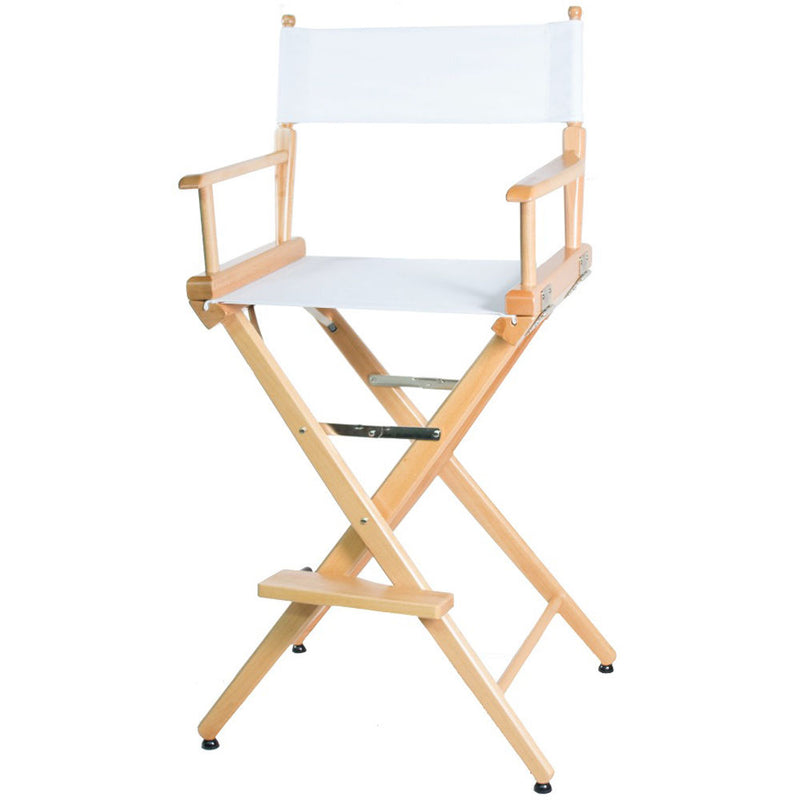 Filmcraft Pro Series Tall Director's Chair (30", Natural Frame, Blue Canvas)