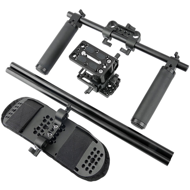 Niceyrig Sliding Shoulder Rig Support System with Camera/Camcorder Baseplate