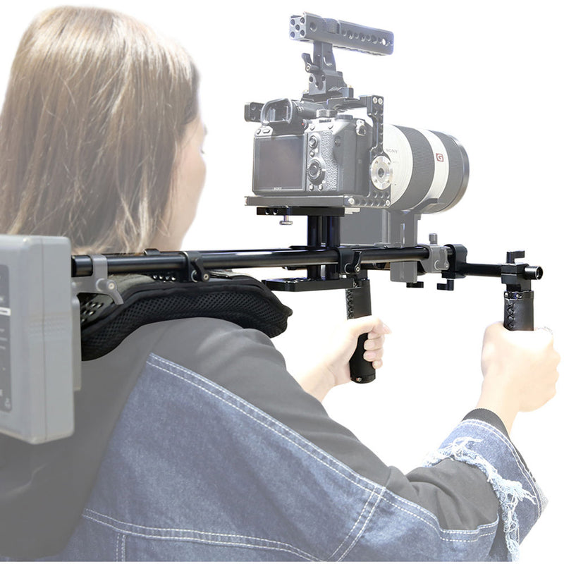 Niceyrig Sliding Shoulder Rig Support System with Camera/Camcorder Baseplate