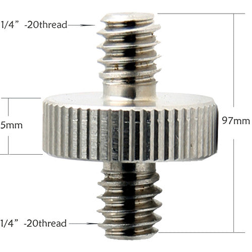 Niceyrig Standard 1/4"-20 Male to 1/4"-20 Male Screws for Camera/Tripod/Monopod/Ballhead/Light (Pack of 5)