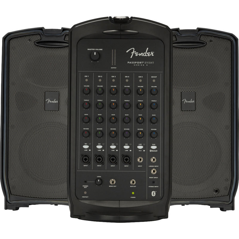 Fender Passport Event Series 2 Portable Powered PA Kit with Travel Case, Speaker Stands, and Bag