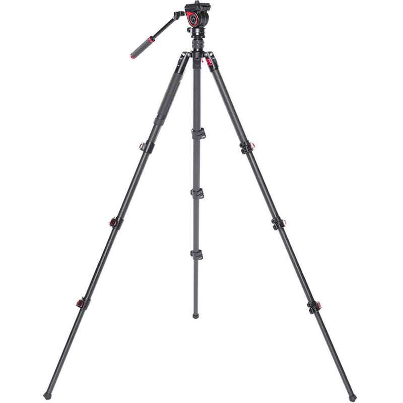 CAME-TV 801C Carbon Fiber Video Tripod with Fluid Head