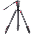 CAME-TV 801C Carbon Fiber Video Tripod with Fluid Head