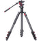 CAME-TV 801C Carbon Fiber Video Tripod with Fluid Head