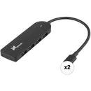 Xcellon 4-Port Slim USB 3.1 Gen 1 Type-A Hub 2-Pack Kit
