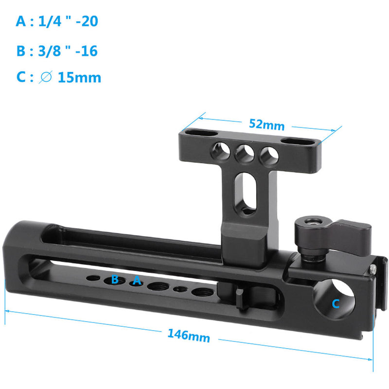 CAMVATE Balancing 1/4"-20 Mount Top Handle with 15mm Rod Clamp
