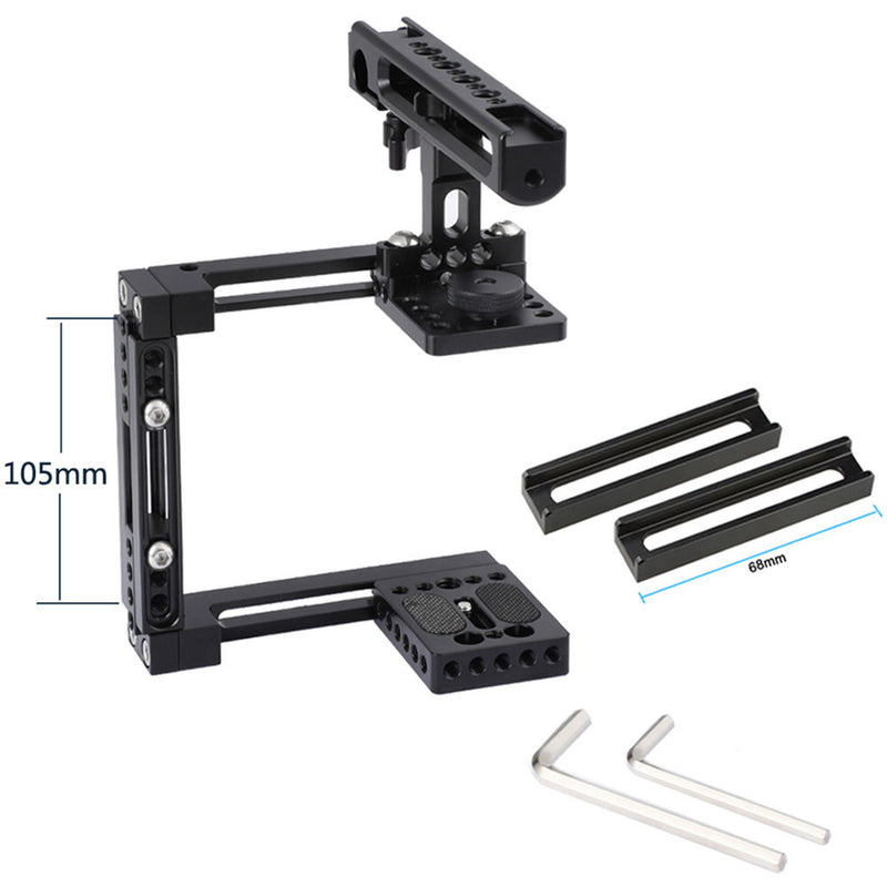CAMVATE Half Cage with Top Cheese Handle for DSLR or Mirrorless Cameras