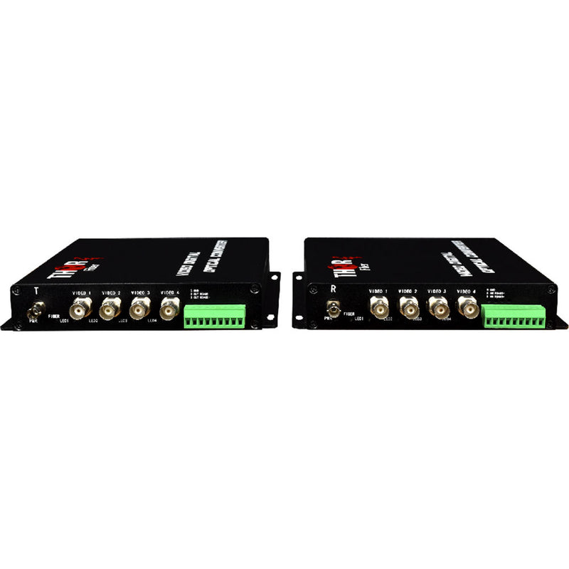 Thor 4-Channel Composite Video over Fiber Transmitter and Receiver Kit