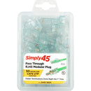 Simply45 Cat 5e STP Shielded RJ45 Pass-Through Modular Plug (50-Piece Jar)