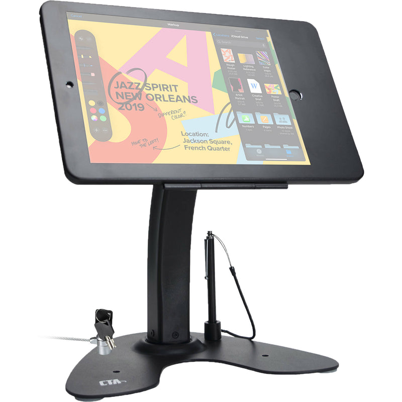 CTA Digital Kiosk Stand with Locking Case & Cable for iPad 10.2" (7th Gen, White)