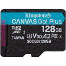 Kingston 128GB Canvas Go! Plus UHS-I microSDXC Memory Card with SD Adapter