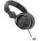 Polsen HPC-A30-MK2 Closed-Back Studio Monitor Headphones Kit (3-Pack)