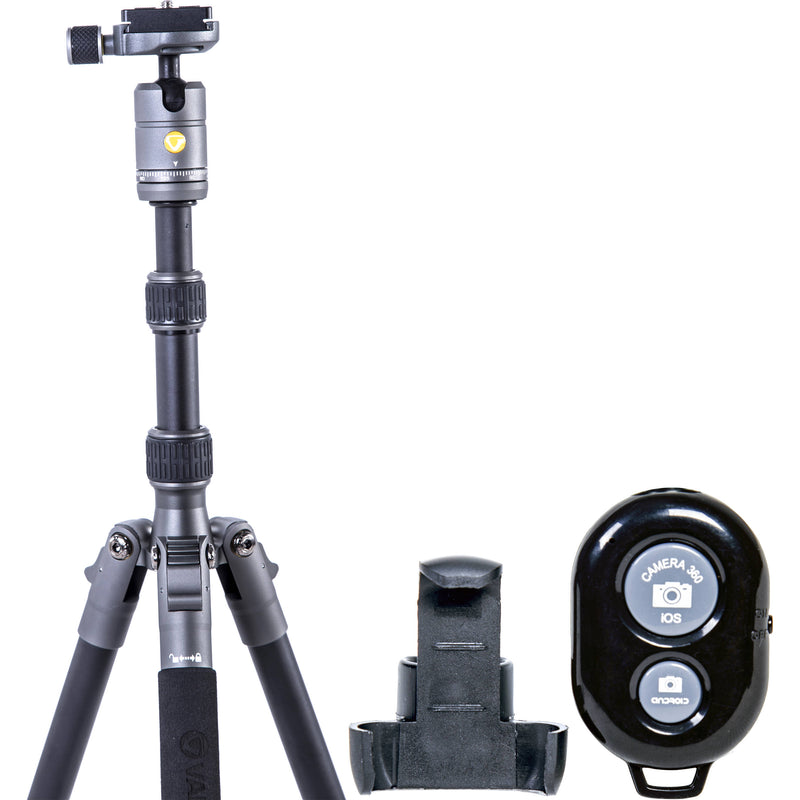 Vanguard VEO 3 GO 204AB Aluminum Tripod/Monopod with T-45 Ball Head, Smartphone Connector, and Bluetooth Remote