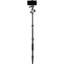 Vanguard VEO 3 GO 265HCB Carbon Fiber Tripod/Monopod with BH-120 Ball Head, Smartphone Connector, and Bluetooth Remote