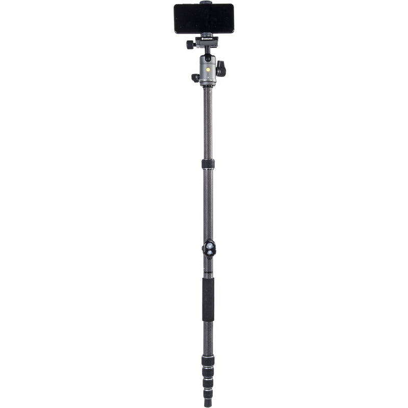 Vanguard VEO 3 GO 265HCB Carbon Fiber Tripod/Monopod with BH-120 Ball Head, Smartphone Connector, and Bluetooth Remote