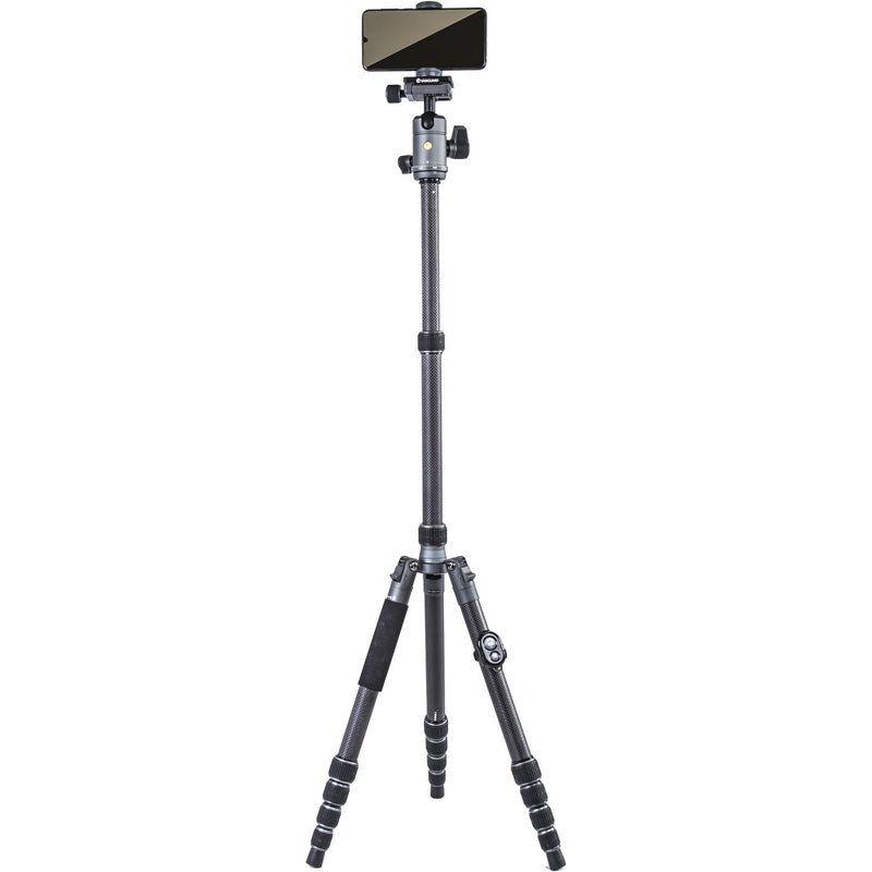 Vanguard VEO 3 GO 265HCB Carbon Fiber Tripod/Monopod with BH-120 Ball Head, Smartphone Connector, and Bluetooth Remote