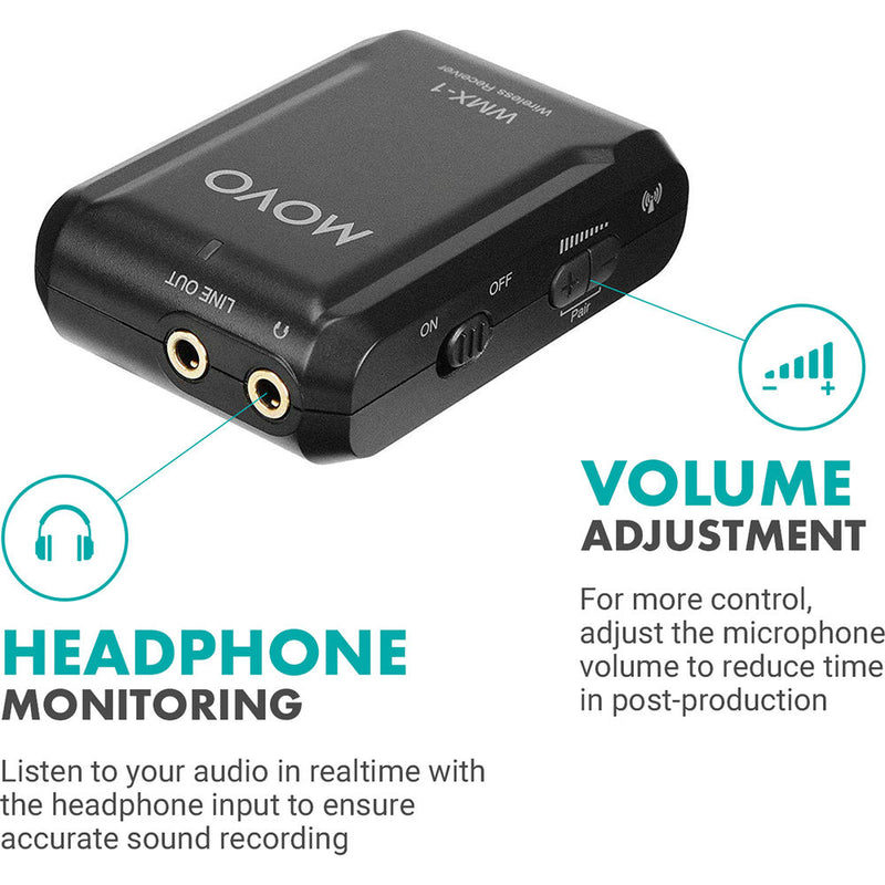 Movo Photo WMX-1 Wireless Lavalier Microphone System (2.4 GHz)