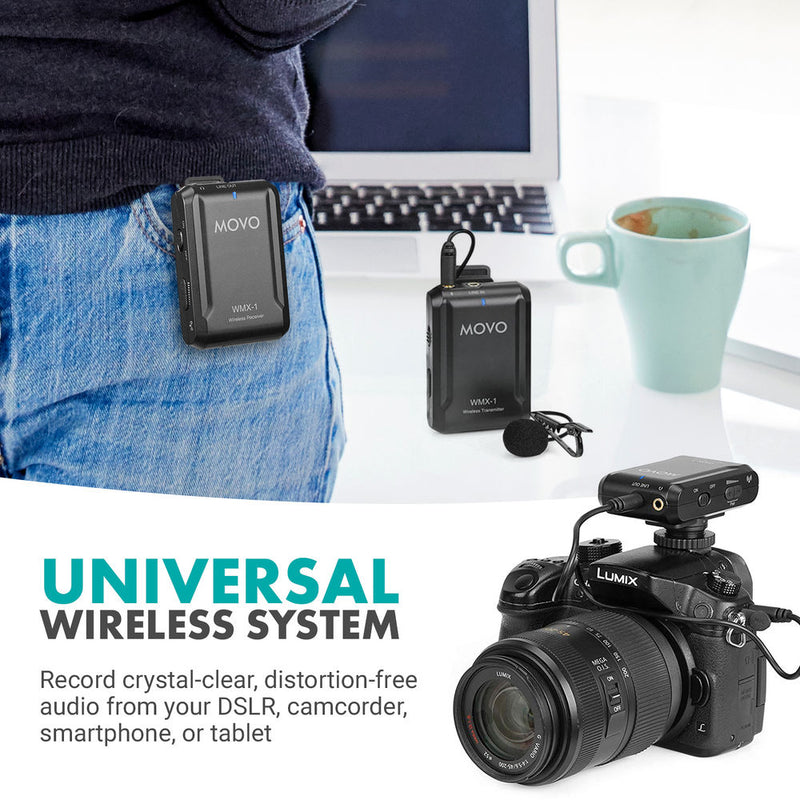Movo Photo WMX-1 Wireless Lavalier Microphone System (2.4 GHz)