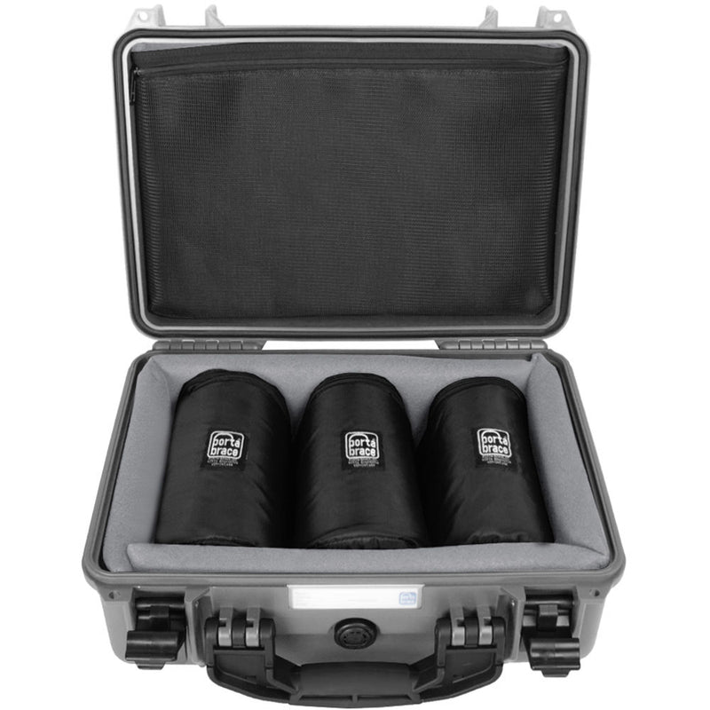 Porta Brace Hard Case with Three 7" Lens Cups (Platinum)