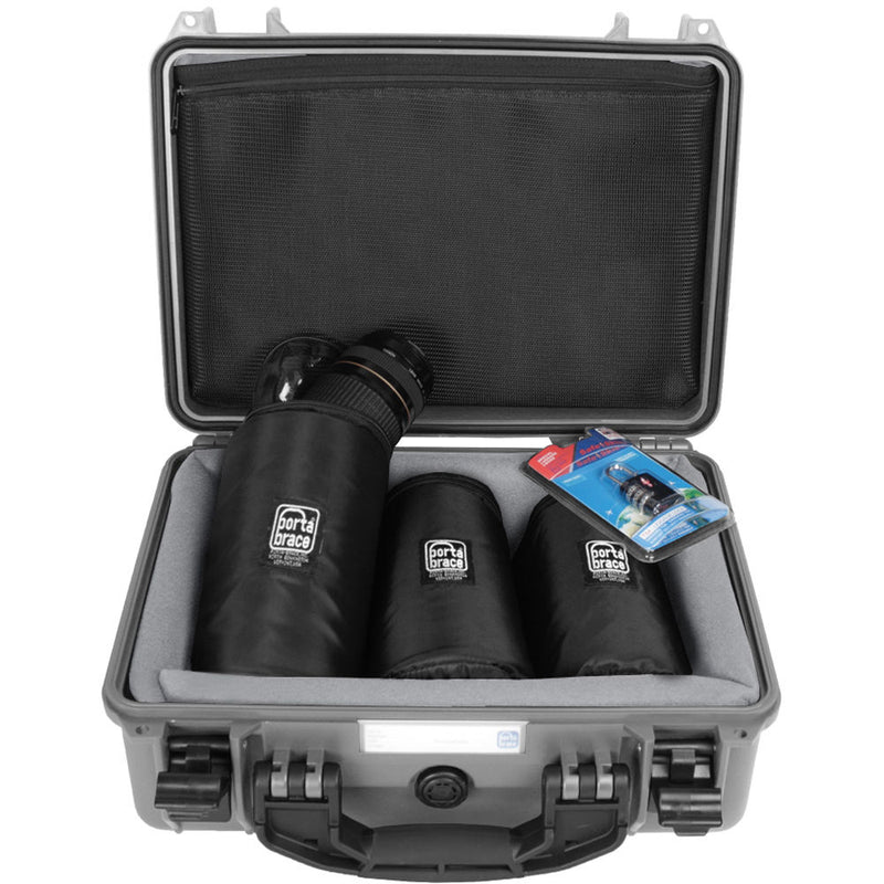 Porta Brace Hard Case with Three 7" Lens Cups (Platinum)