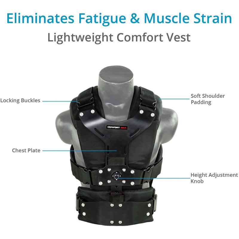 FLYCAM 5000 Stabilizer with Sliding QR Platform, Table Clamp, Arm Brace, and Comfort Arm & Vest
