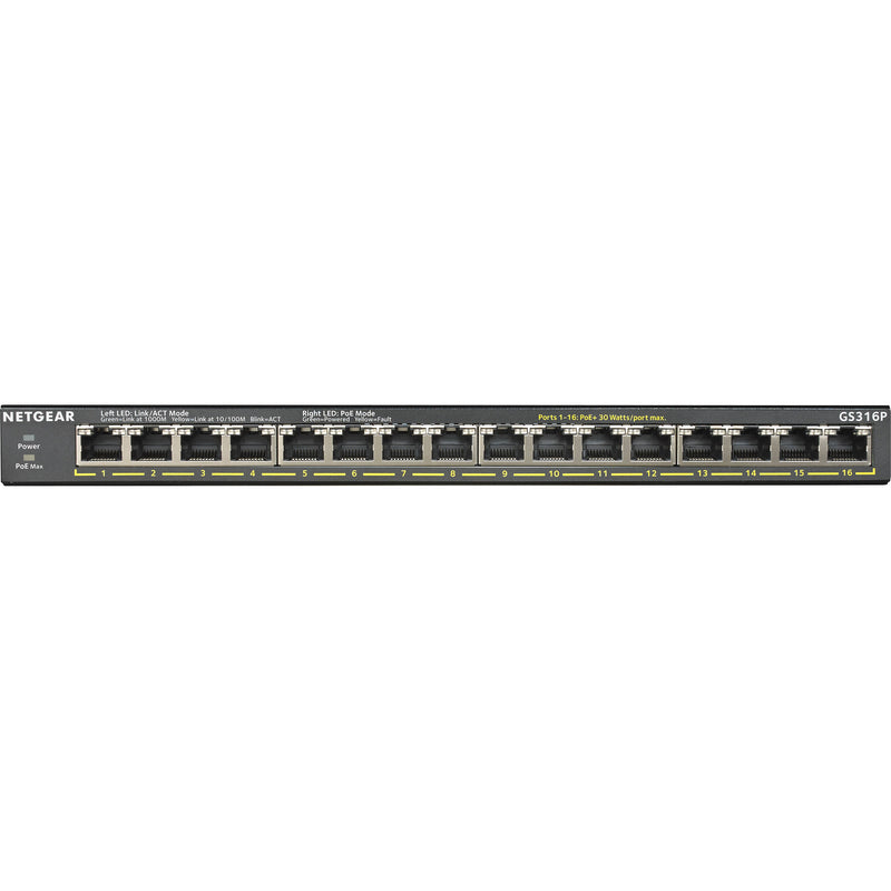 Netgear GS316P 16-Port Gigabit PoE-Compliant Unmanaged Switch