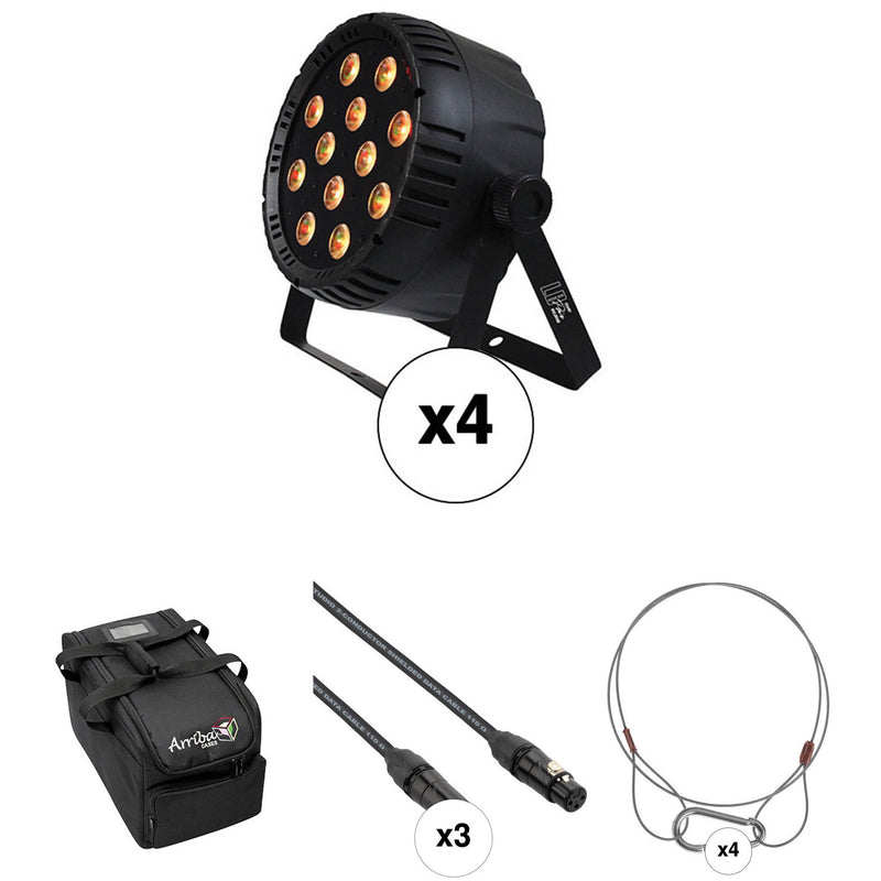 Blizzard LB-Par Quad RGBA LED Light Kit with Case and Cables (4-Pack)