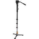 E-Image 4 Stage Hands-Free Carbon Fiber Monopod With 610 Fluid Head