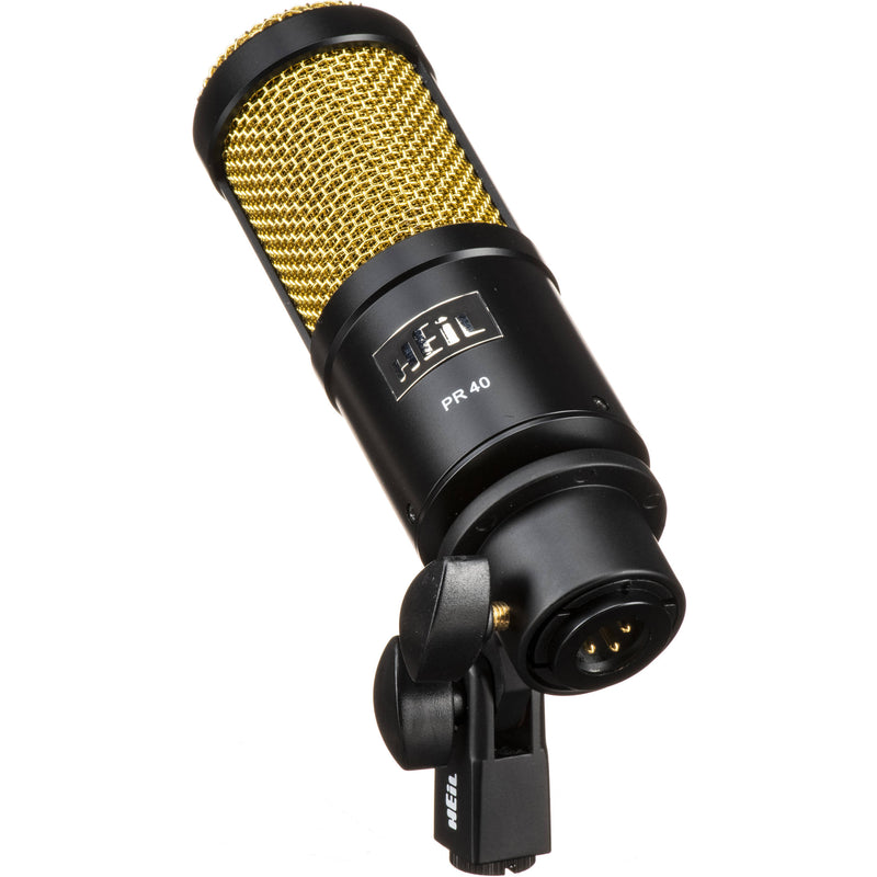 Heil Sound PR 40 Dynamic Cardioid Front-Address Studio Microphone (Black with Gold Screen)