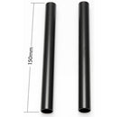 Niceyrig 15mm Black Aluminum Alloy Rod (5.9", 2-Pack)
