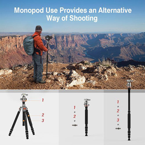 GEEKOTO CT32X Gravity 85 Carbon Fiber Tripod with Ball Head