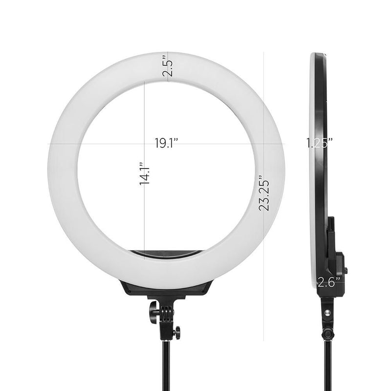 Fovitec Bi-Color LED 19" Ring Light and Light Stand Kit