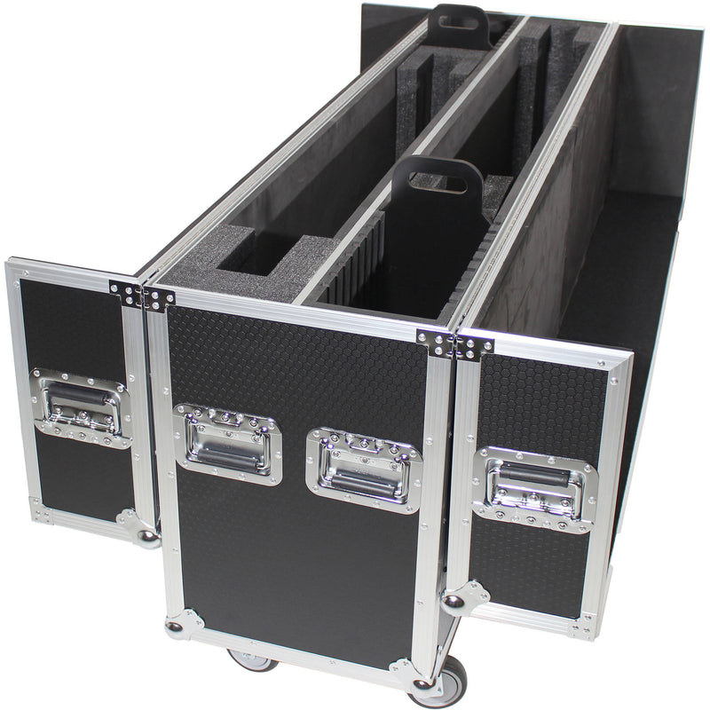 ProX XS-LCD5570WX2 Flight Case with Casters for Two 55 to 70" Flat-Screen TVs (Black/Silver)
