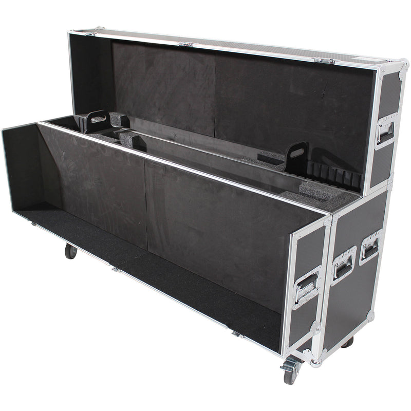 ProX XS-LCD5570WX2 Flight Case with Casters for Two 55 to 70" Flat-Screen TVs (Black/Silver)