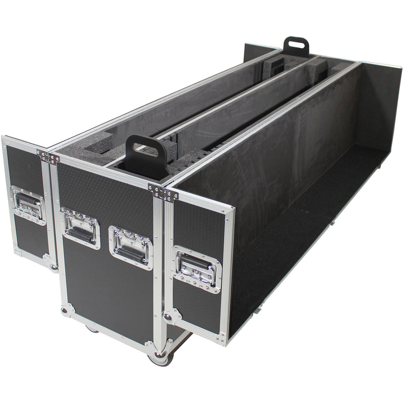 ProX XS-LCD5570WX2 Flight Case with Casters for Two 55 to 70" Flat-Screen TVs (Black/Silver)