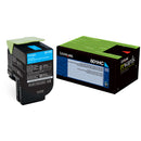 Lexmark CX410 & CX510 Cyan High-Yield Return Program Toner Cartridge