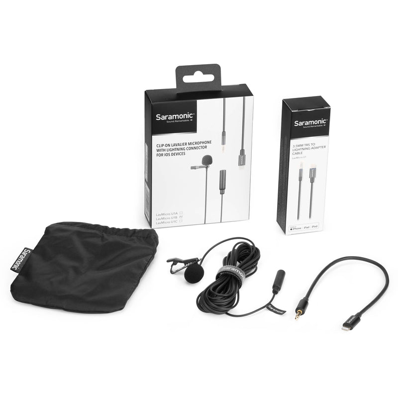 Saramonic LavMicro U1B Omnidirectional Lavalier Microphone with Lightning Connector for iOS Devices (19.6' Cable)