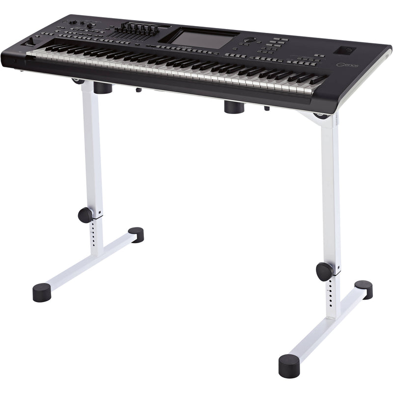 K&M 18820 Omega Pro Table-Style Keyboard Stand with Foldable Legs (White)