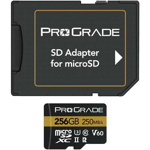 ProGrade Digital 256GB UHS-II microSDXC Memory Card with SD Adapter