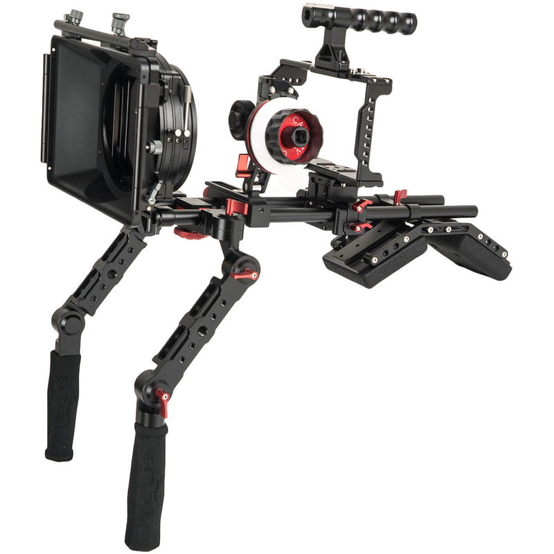 CAME-TV BMPCC Plus Camera Cage Shoulder Rig with Matte Box and Follow Focus for BMPCC 6K/4K