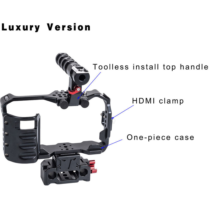 CAME-TV BMPCC Plus Camera Cage Shoulder Rig with Matte Box and Follow Focus for BMPCC 6K/4K