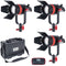 CAME-TV Boltzen Q-55S 55W Bi-Color LED Fresnel 3-Light Kit with Case