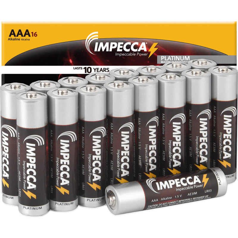 Impecca Alkaline AAA Batteries (16-Pack)