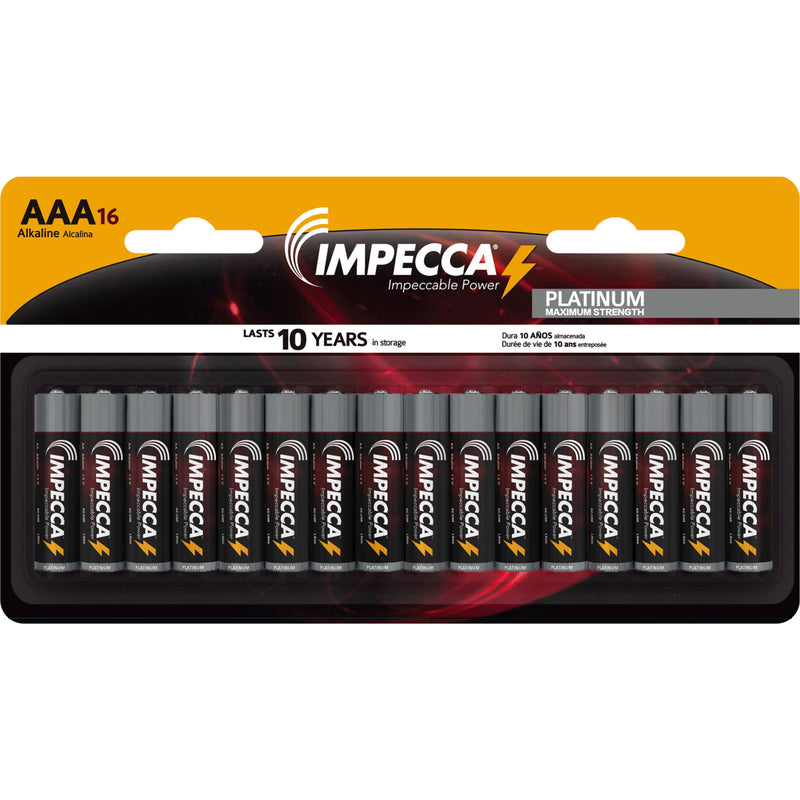 Impecca Alkaline AAA Batteries (16-Pack)