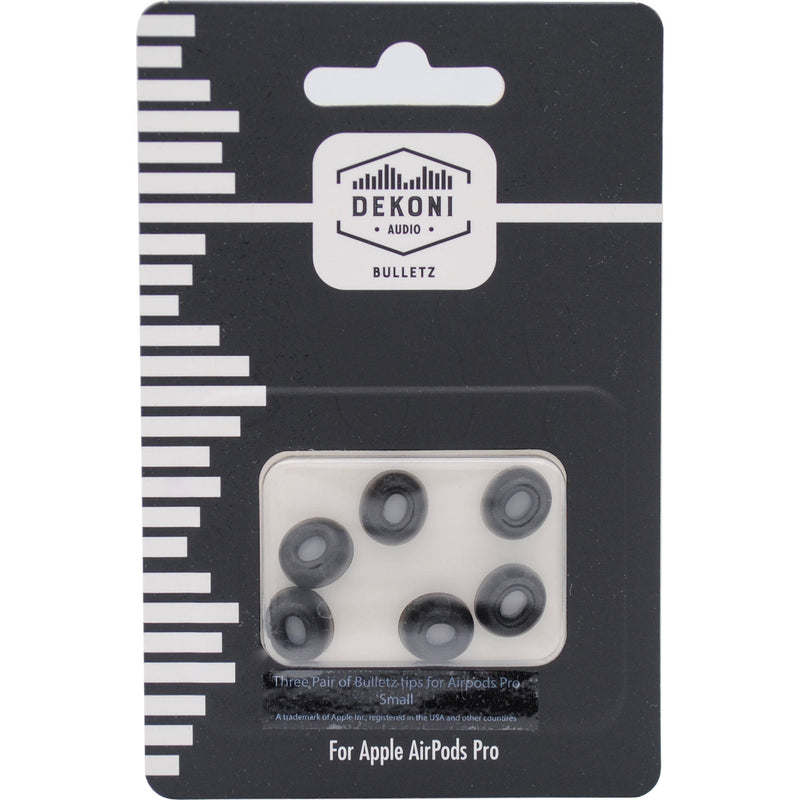 Dekoni Audio Bulletz Memory Foam Isolation Earphone Tips for Apple AirPods Pro (Large, Black, 3 Pairs)